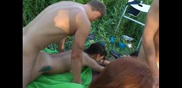  hard group sex in the forest